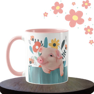 Friendly Baby Pig   Cute Baby Animal Mug