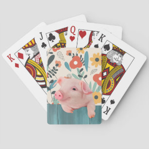 Friendly Baby Pig   Cute Baby Animal Playing Cards