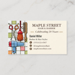 Friendly Barber and Hair Stylist Business Card