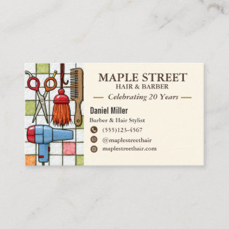 Friendly Barber and Hair Stylist Business Card
