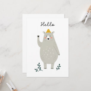 Friendly Bear - Hello greetings card for any child
