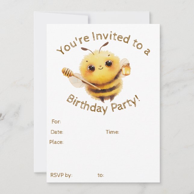 Friendly Bee Invitation (Front)