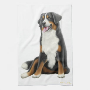 Friendly Bernese Mountain Dog Kitchen Towel