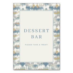 Friendly Blue Abstract Dessert Bar Sign Table Number