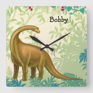 Friendly Brachiosaurus Dinosaur Wall Clock