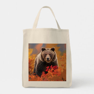 Friendly brown bear, mean brown bear, grocery tote