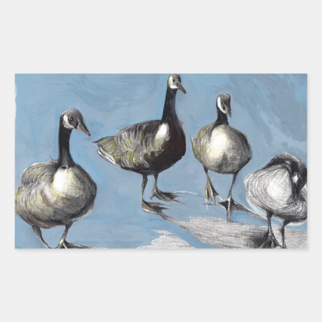 Friendly Canada Geese 2012 Rectangular Sticker (Front)