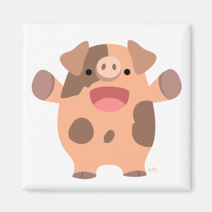 Friendly Cartoon Pig magnet