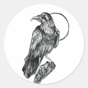 Friendly Crow  Classic Round Sticker