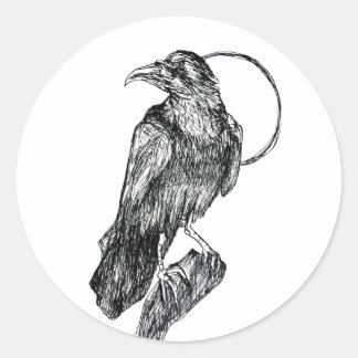 Friendly Crow  Classic Round Sticker