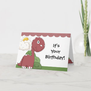 Friendly Dinosaur Birthday Party Collection Card