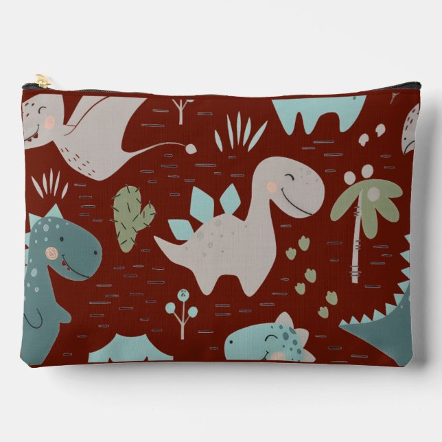 Friendly Dinosaur School Supply Pouch (Front)