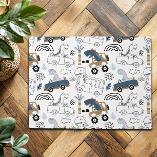 Friendly Dinosaurs in Cars Pattern Doormat