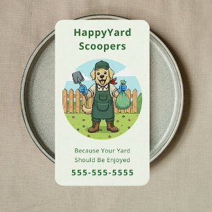 Friendly Dog Waste Removal Dog Poop Scooper Business Card