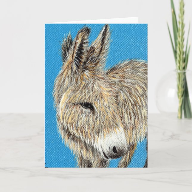 Friendly Donkey Painting Card (Front)