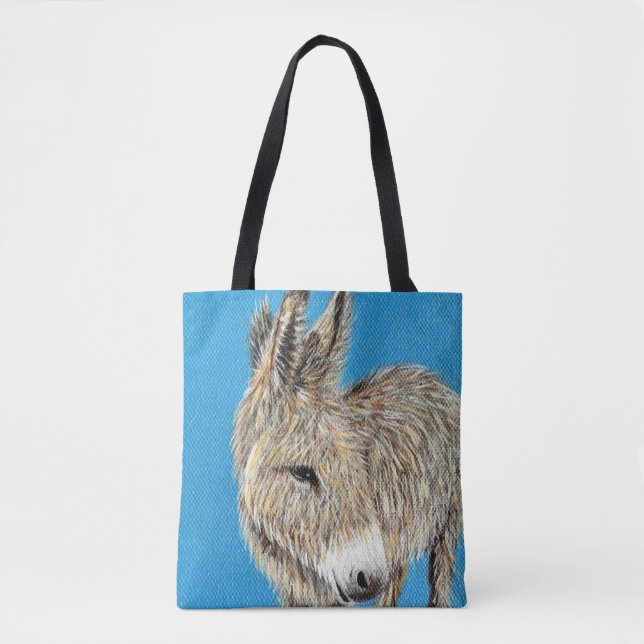 Friendly Donkey Painting Tote Bag (Front)