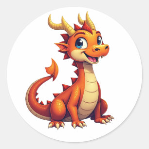 Friendly Dragon Character Sticker 