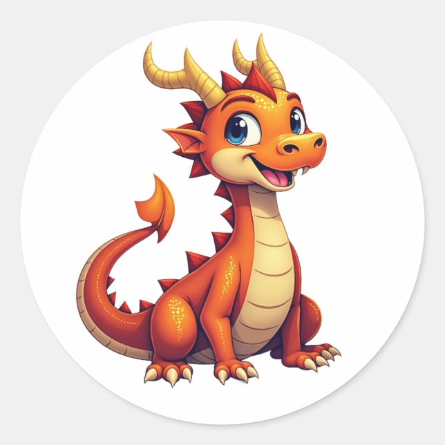 Friendly Dragon Character Sticker  (Front)