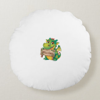 Friendly Dragon Welcome collection  Round Cushion