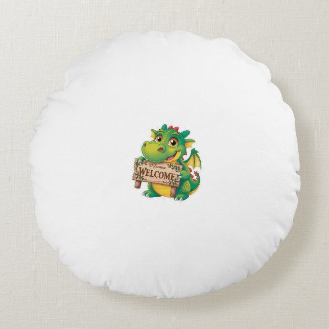 Friendly Dragon Welcome collection  Round Cushion (Front)