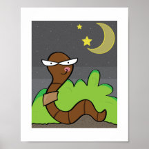 Friendly Earthworm Poster for Kids Decor Projects