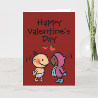 Friendly Eskimo Nose Kisses Kids Holiday Card