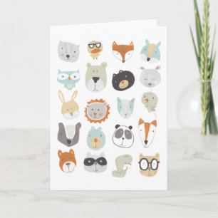 Friendly Faces   Cute Animal Portraits Card