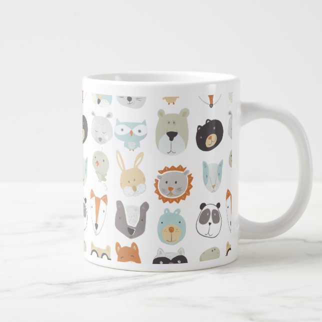 Friendly Faces | Cute Animal Portraits Large Coffee Mug (Right)