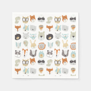 Friendly Faces   Cute Animal Portraits Napkin