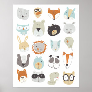 Friendly Faces   Cute Animal Portraits Poster