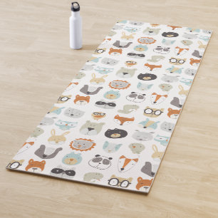 Friendly Faces Cute Animal Portraits Yoga Mat