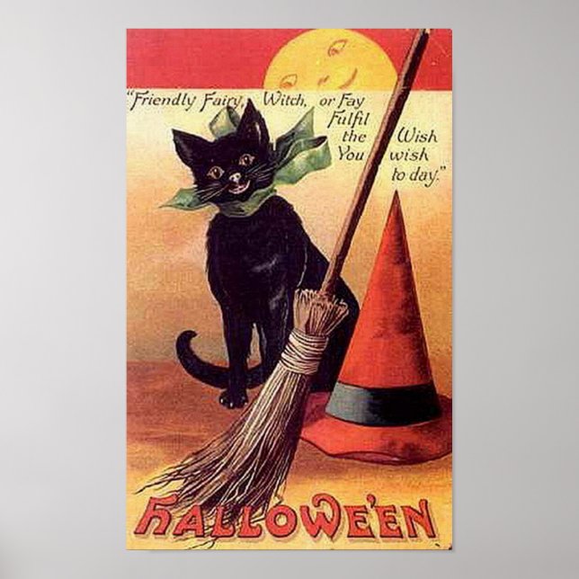 Friendly Fairy Vintage Halloween Poster (Front)