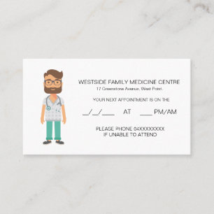 Friendly Family Doctor Appointment Card