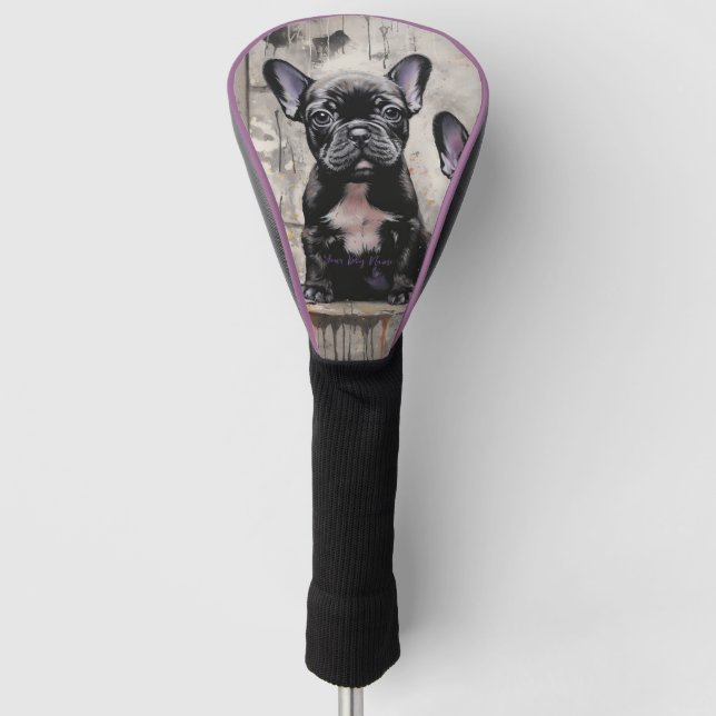 Friendly French Bulldog Puppy Dogs  003 - Raimon P Golf Head Cover (Front)
