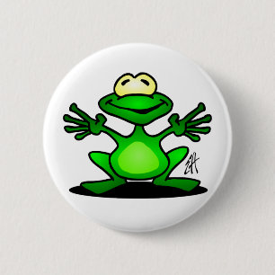 Friendly Frog 6 Cm Round Badge