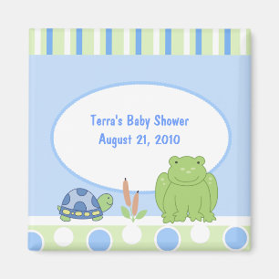 Friendly Frog & Turtle Baby Shower Favour Magnet