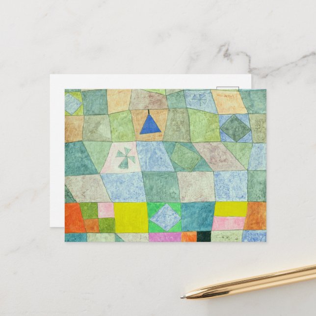 Friendly Game by Paul Klee Postcard (Front/Back In Situ)