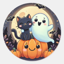 Friendly Ghost and Cat Halloween