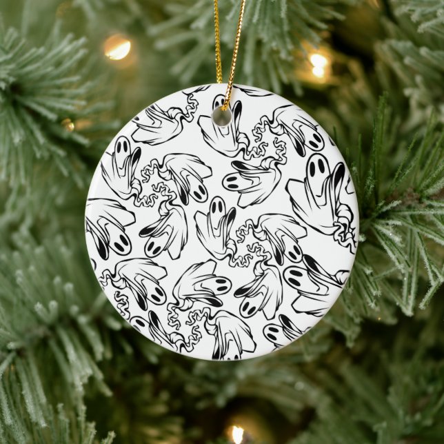 Friendly Ghost Floating Your Way! Ceramic Tree Decoration (Tree)