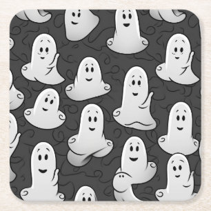 Friendly Ghost Square Paper Coaster