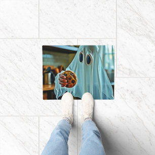 Friendly Ghost With Cookie Doormat