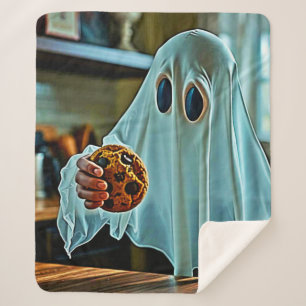 Friendly Ghost With Cookie Sherpa Blanket