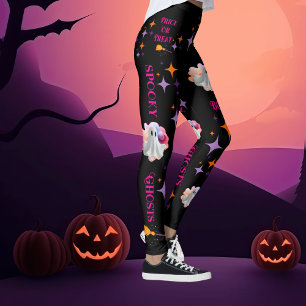 Friendly Ghosts Colourful Halloween Leggings