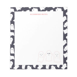 Friendly Ghosts Halloween Pattern Notepad