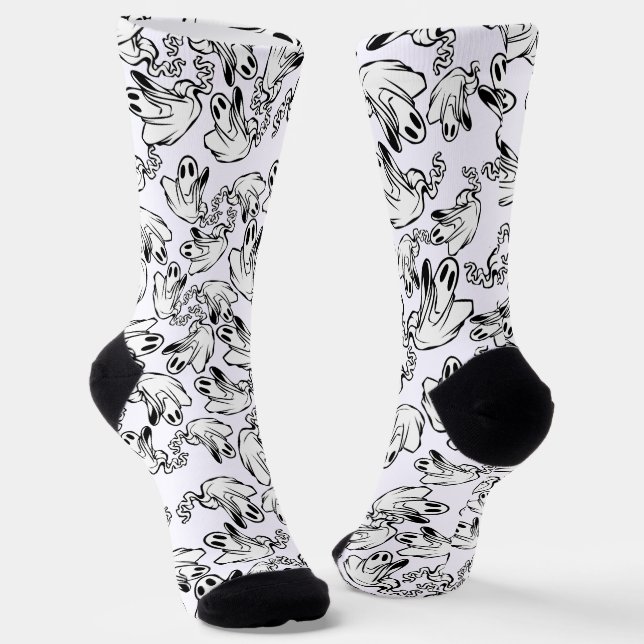 Friendly Ghosts Halloween  Socks (Angled)