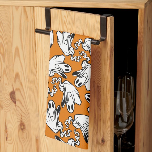 Friendly Ghosts Halloween Tea Towel (Thirds Fold)