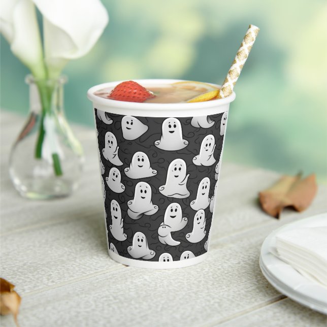 Friendly Ghosts Paper Cups (Insitu)