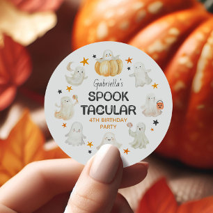 Friendly Ghosts Spooktacular Kids Birthday Party Classic Round Sticker