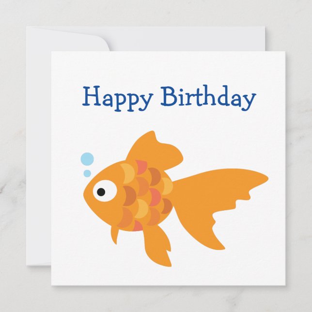 Friendly Gold Fish Illustration Card (Front)