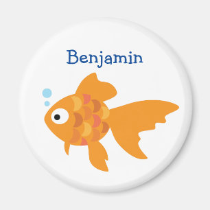 Friendly Gold Fish Illustration Magnet
